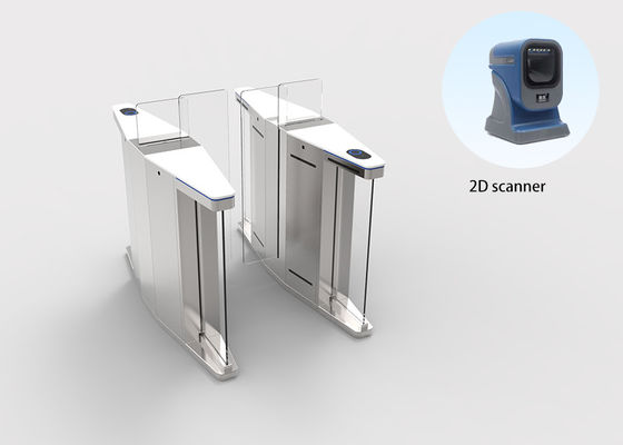 White Marble Access Control Servo Sliding Gate Tempered Glass Baffle High-end Place